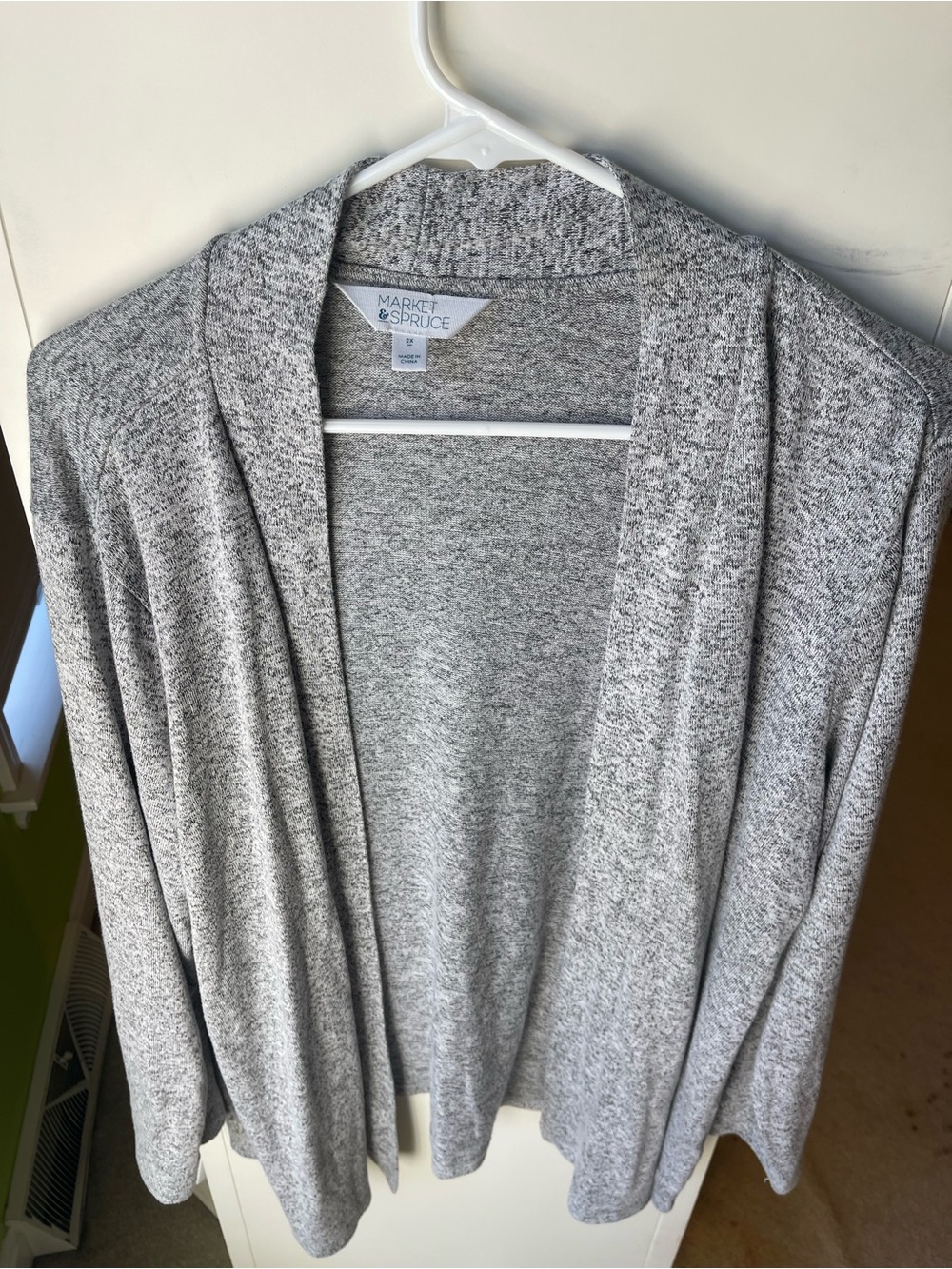 Market & Spruce Light Heather Gray Open Draped Cardigan